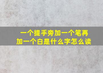 一个提手旁加一个笔再加一个白是什么字怎么读