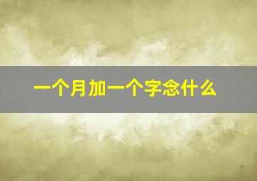 一个月加一个字念什么