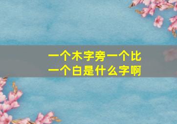 一个木字旁一个比一个白是什么字啊