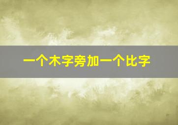 一个木字旁加一个比字