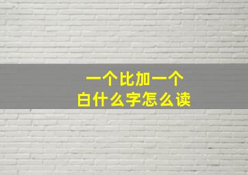 一个比加一个白什么字怎么读