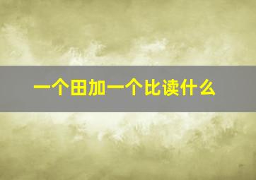 一个田加一个比读什么