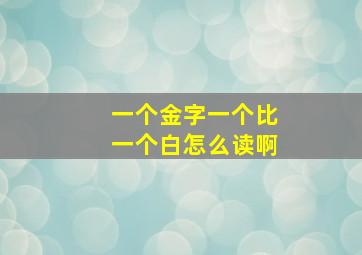 一个金字一个比一个白怎么读啊