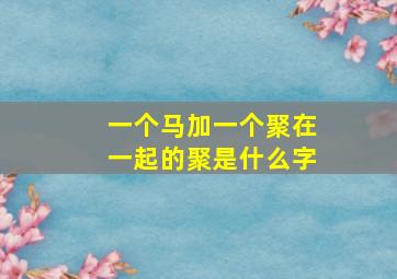 一个马加一个聚在一起的聚是什么字