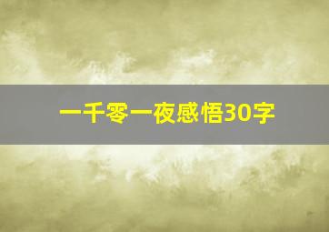 一千零一夜感悟30字