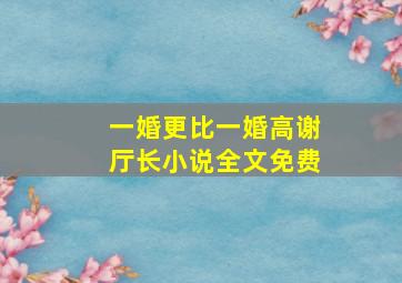 一婚更比一婚高谢厅长小说全文免费