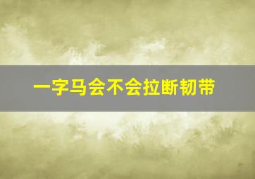 一字马会不会拉断韧带