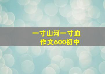 一寸山河一寸血作文600初中