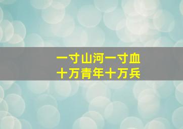 一寸山河一寸血十万青年十万兵