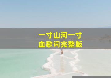 一寸山河一寸血歌词完整版