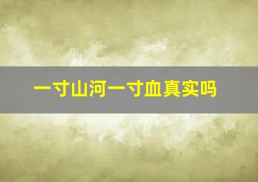 一寸山河一寸血真实吗