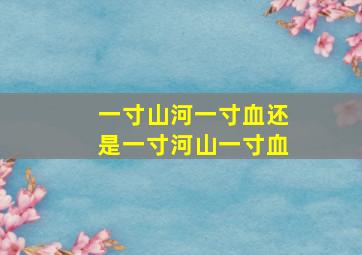 一寸山河一寸血还是一寸河山一寸血