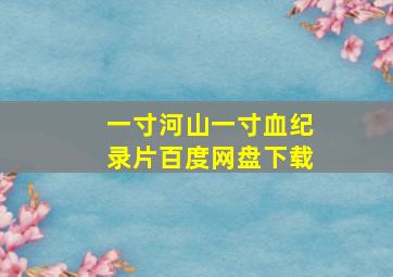 一寸河山一寸血纪录片百度网盘下载