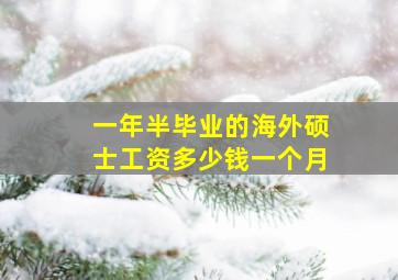 一年半毕业的海外硕士工资多少钱一个月