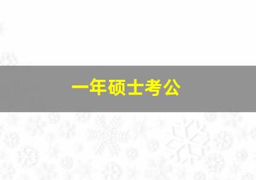 一年硕士考公