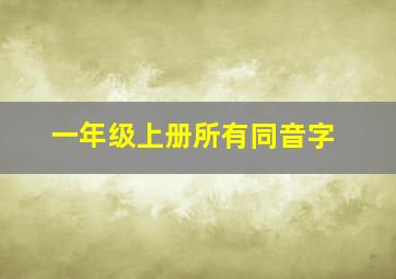 一年级上册所有同音字