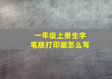 一年级上册生字笔顺打印版怎么写