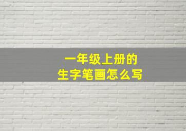 一年级上册的生字笔画怎么写