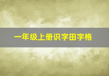 一年级上册识字田字格