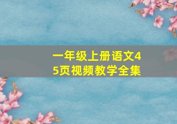 一年级上册语文45页视频教学全集