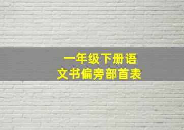 一年级下册语文书偏旁部首表