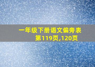 一年级下册语文偏旁表第119页,120页