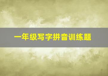 一年级写字拼音训练题