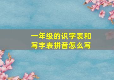 一年级的识字表和写字表拼音怎么写