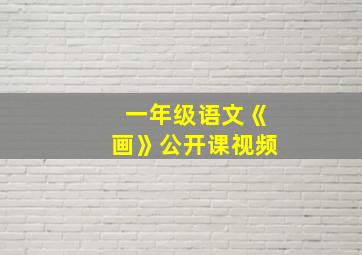 一年级语文《画》公开课视频