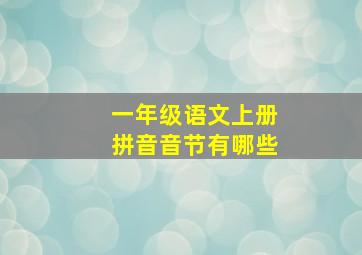 一年级语文上册拼音音节有哪些