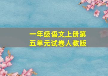 一年级语文上册第五单元试卷人教版