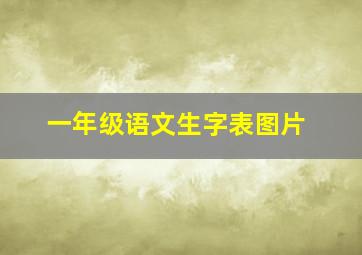 一年级语文生字表图片