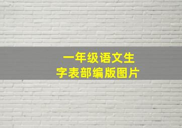 一年级语文生字表部编版图片