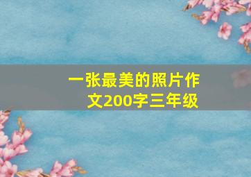 一张最美的照片作文200字三年级