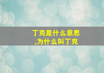 丁克是什么意思,为什么叫丁克