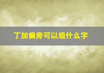 丁加偏旁可以组什么字