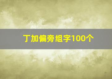 丁加偏旁组字100个