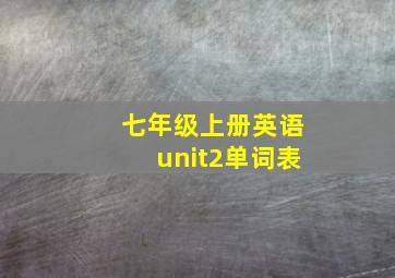 七年级上册英语unit2单词表