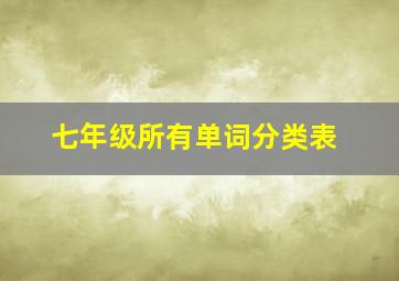 七年级所有单词分类表