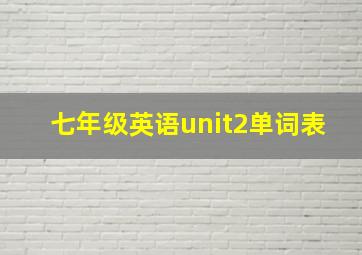 七年级英语unit2单词表