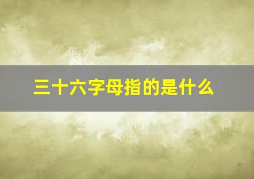 三十六字母指的是什么