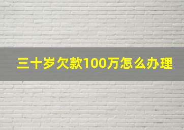 三十岁欠款100万怎么办理