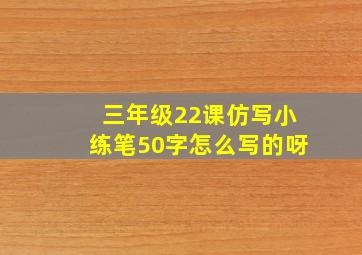 三年级22课仿写小练笔50字怎么写的呀