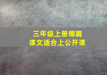 三年级上册哪篇课文适合上公开课