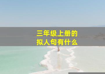 三年级上册的拟人句有什么