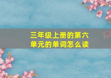 三年级上册的第六单元的单词怎么读