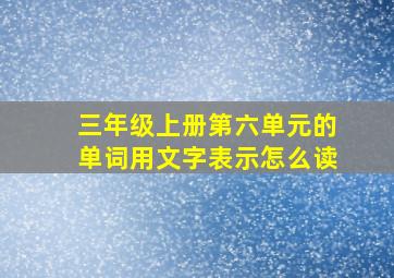 三年级上册第六单元的单词用文字表示怎么读