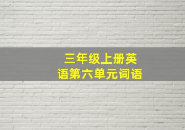 三年级上册英语第六单元词语