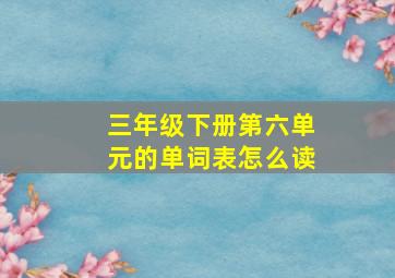 三年级下册第六单元的单词表怎么读