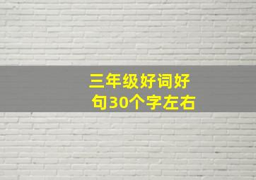 三年级好词好句30个字左右